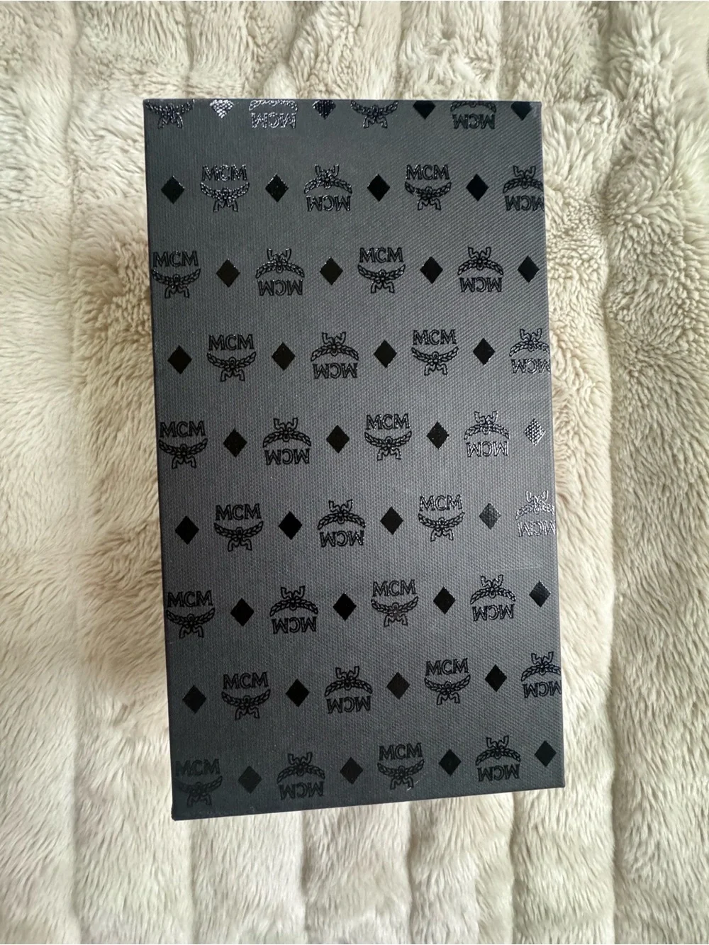 MCM Black Monogram Print Rubber Slide Sandals
